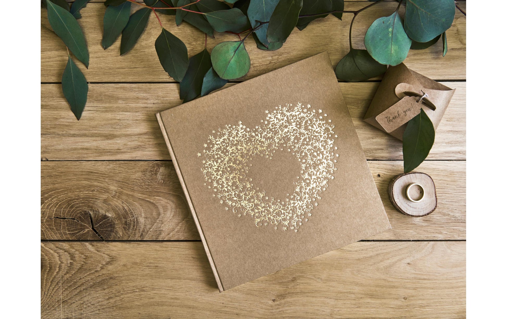 PartyDeco Gästebuch – 22 Seiten – 205 × 205 mm – Hardcover, natur