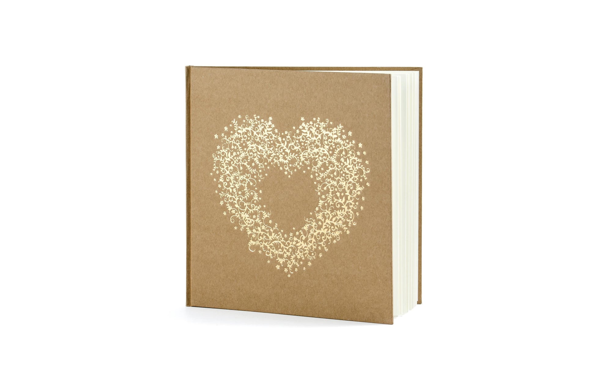 PartyDeco Gästebuch – 22 Seiten – 205 × 205 mm – Hardcover, natur