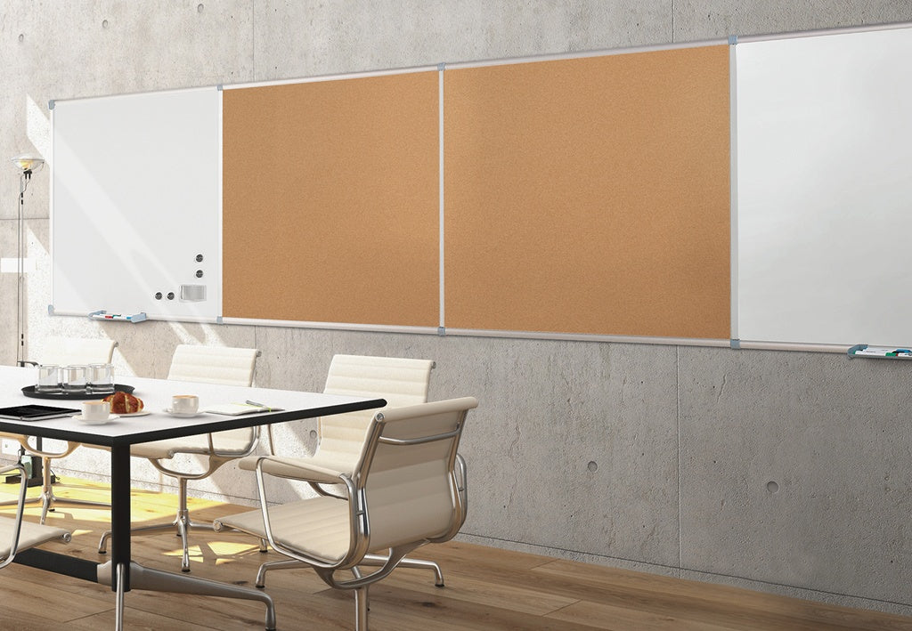 MAUL Whiteboard – 120 × 90 cm, Kunststoff, magnetisch, Aluminiumrahmen, Wandmontage, inkl. Montageset