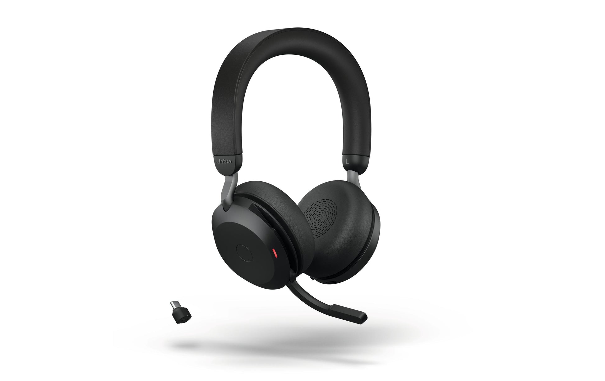 Jabra Evolve2 75 UC Office-Headset – On-Ear, Stereo, Kabel + BT, ANC, mit USB-C-Dongle, Schwarz, BT 5.2