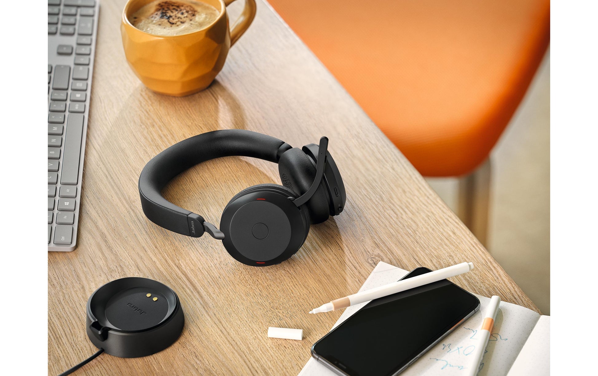 Jabra Evolve2 75 Office-Headset – On-Ear, Stereo, Kabel + BT, ANC, MS Teams zertifiziert, Schwarz, BT 5.2