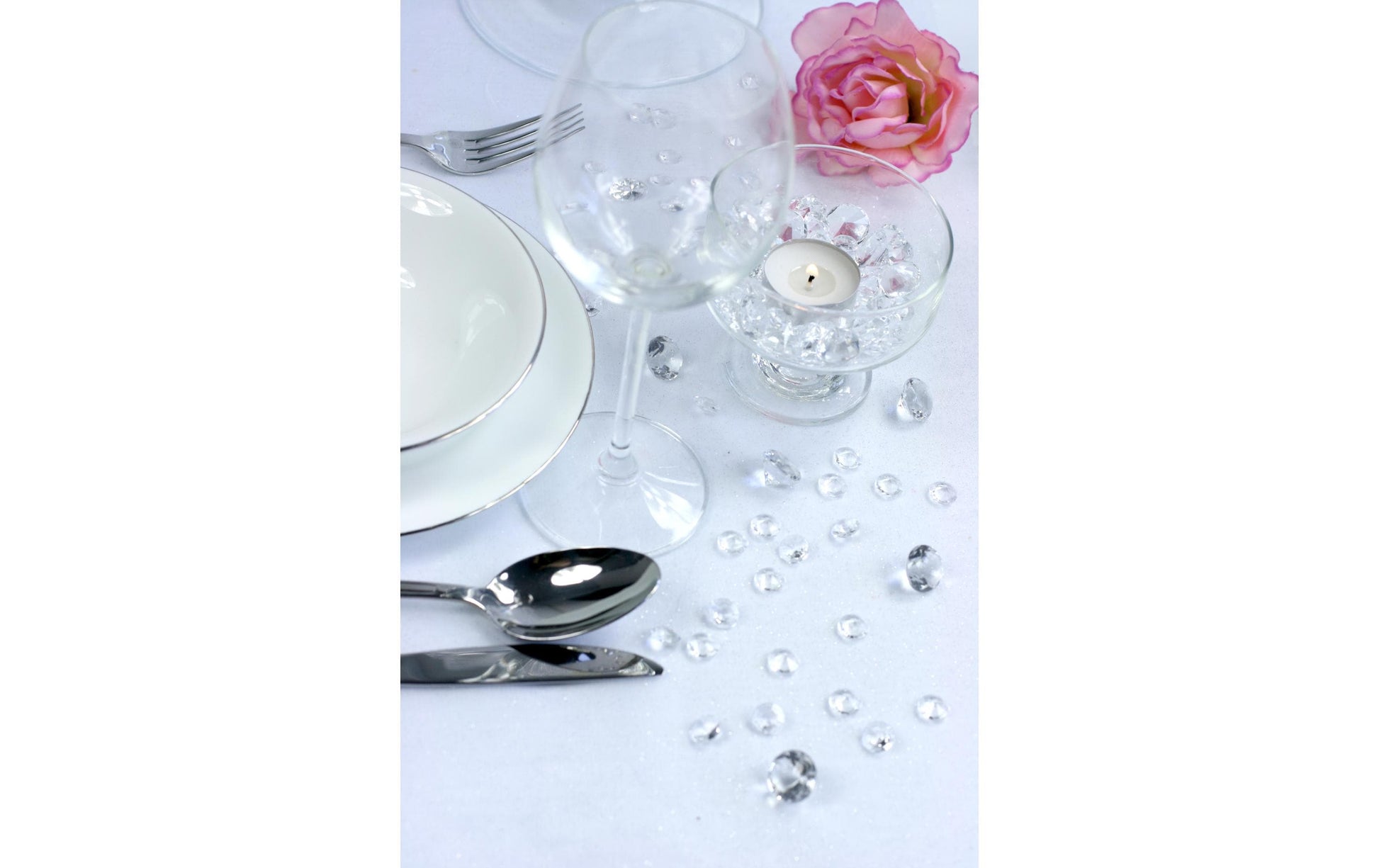 PartyDeco Konfetti Hochzeit – Transparent – 12 × 12 mm – Kunststoff – 100 Stk
