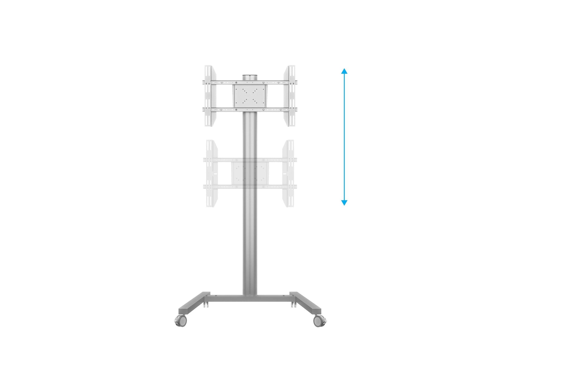 Multibrackets 180 S – Höhenverstellbarer Displayständer für 47", VESA 400×600, bis 50 kg, silber