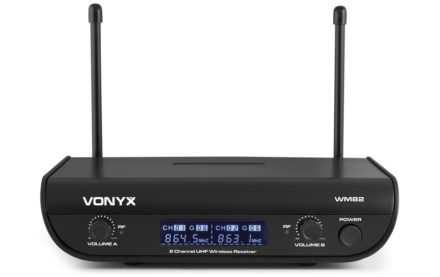 Vonyx WM82 – Bühnenmikrofon 2er-Set – XLR, 6,35 mm Klinke, Kabellos, Niere, 30–20'000 Hz