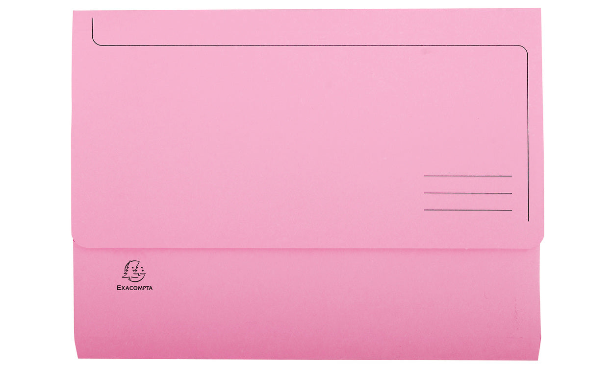 Exacompta Sammelmappe für A4, Karton, Rosa, mit Verschlussklappe
