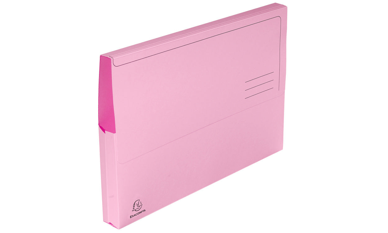 Exacompta Sammelmappe für A4, Karton, Rosa, mit Verschlussklappe