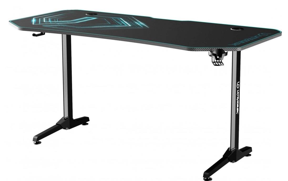 Ultradesk Rollbarer Computertisch, bis 100 kg, 1'750×750×760 mm, RGB-LED, schwarz/blau