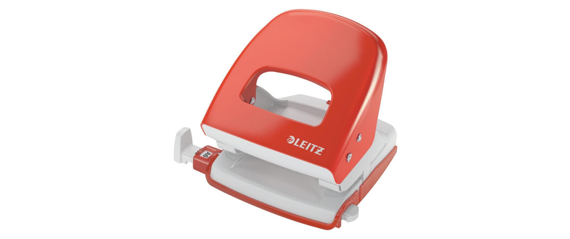 Leitz Bürolocher NeXXt – 2-Loch, Lochabstand 80 mm, 30 Blatt, Ø5,5 mm – Rot – Metall