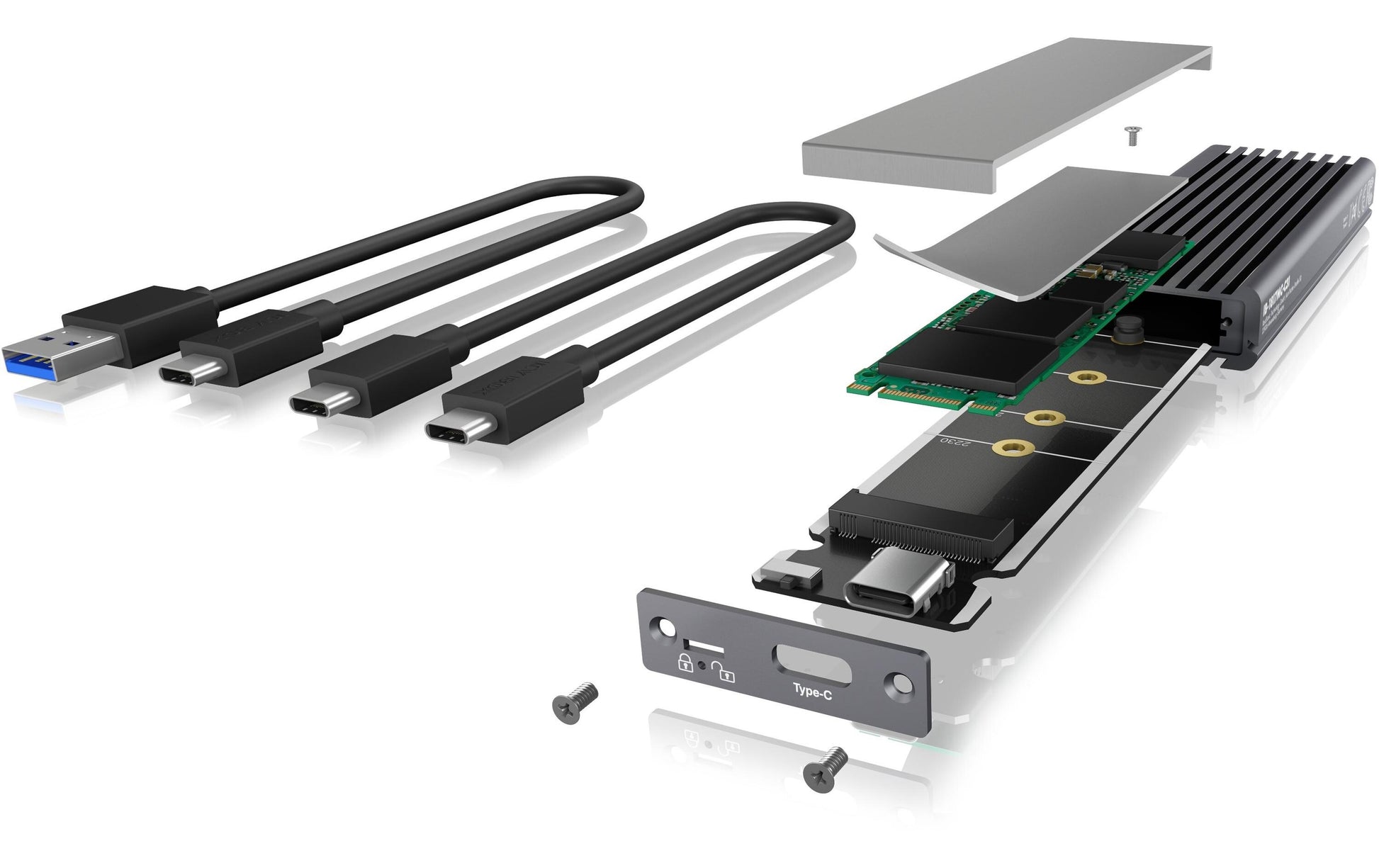 ICY BOX IB-1817MC-C31 – 1-Schacht M.2 SSD-Gehäuse – USB 3.2 Gen 2 (10 Gbit/s), PCIe 3.0/NVMe, SATA III