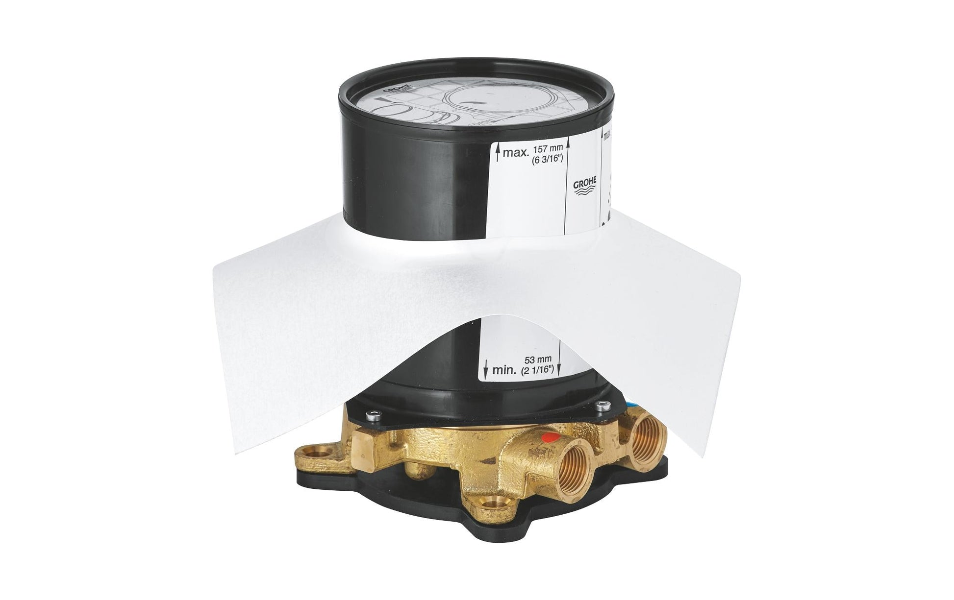 GROHE Rohbauset – 200 × 230 × 190 mm, Messing/Kunststoff, Schwarz, für Waschbecken