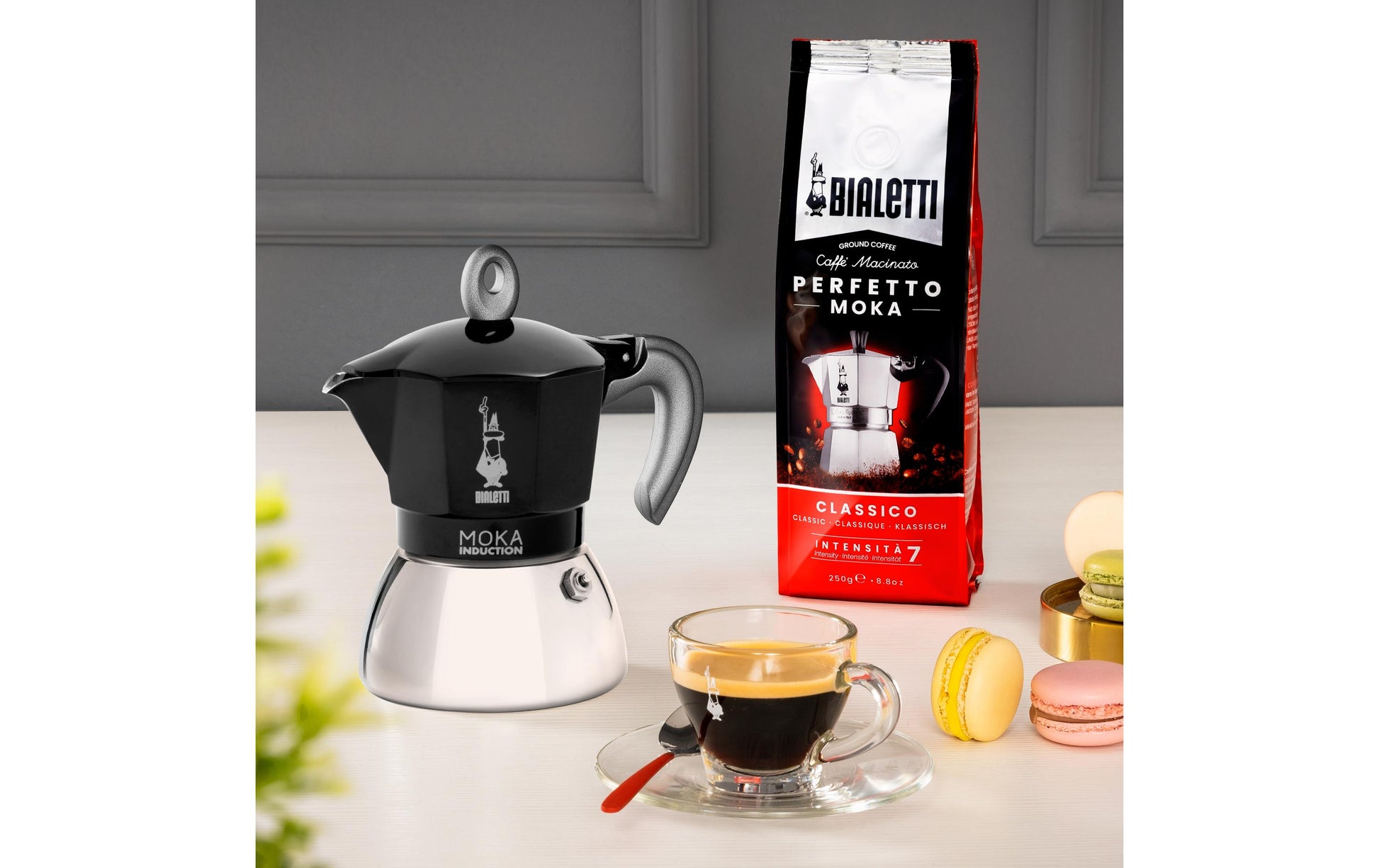 Bialetti Induktions-Mokka New Moka Induktion 6 French Press / Kaffeebereiter – 0,3 l, 6 Tassen, Aluminium