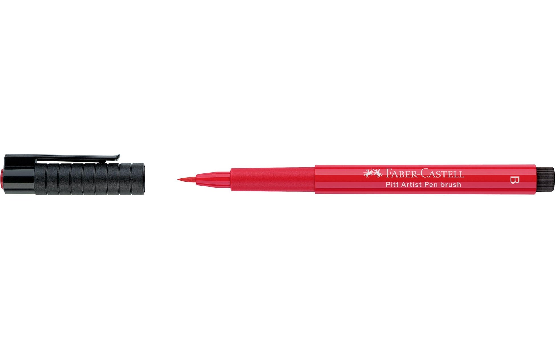 Faber-Castell Pitt Artist Pen Brush Pinselstift – 2,5 mm, pigmentiert, wasserfest, helles Geraniumrot