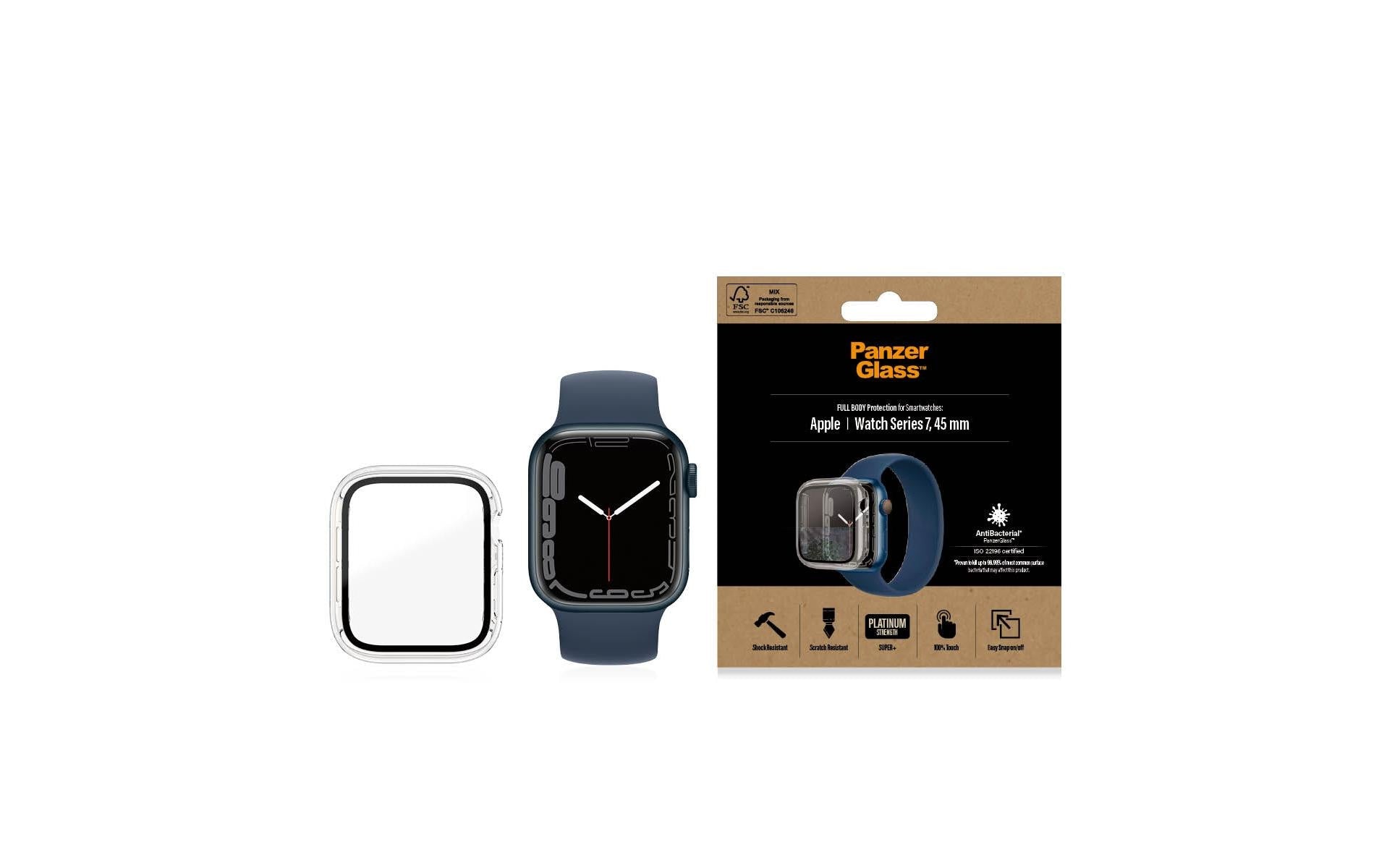 PanzerGlass Full Body (Std) – Displayschutz – für Apple Watch Series 7/8 (45 mm), Transparent, 1 Stück