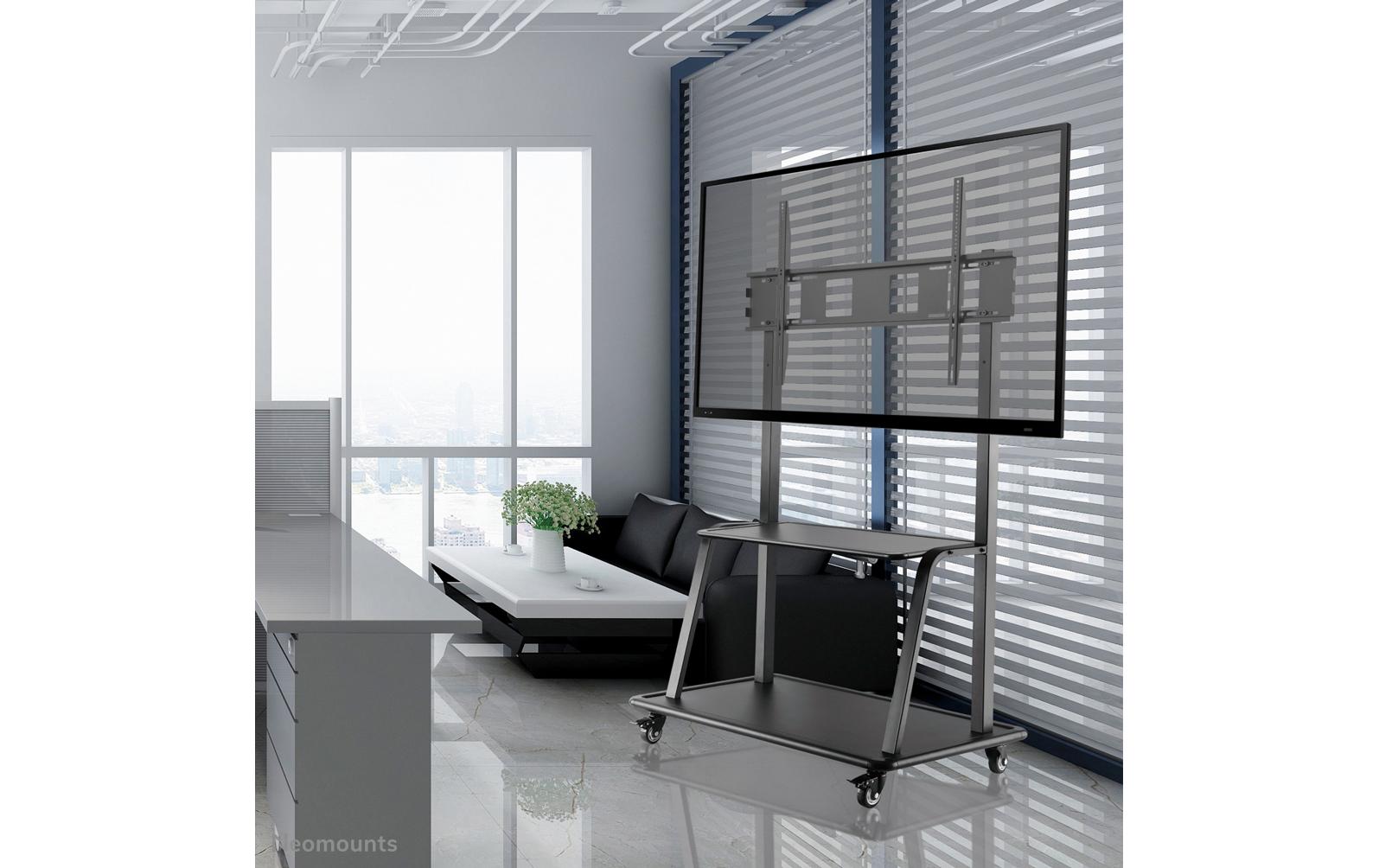 Neomounts NS-M4000BLACK – Trolley, höhenverstellbar, für 60–105", VESA 200×200–1000×600, bis 150 kg, schwarz