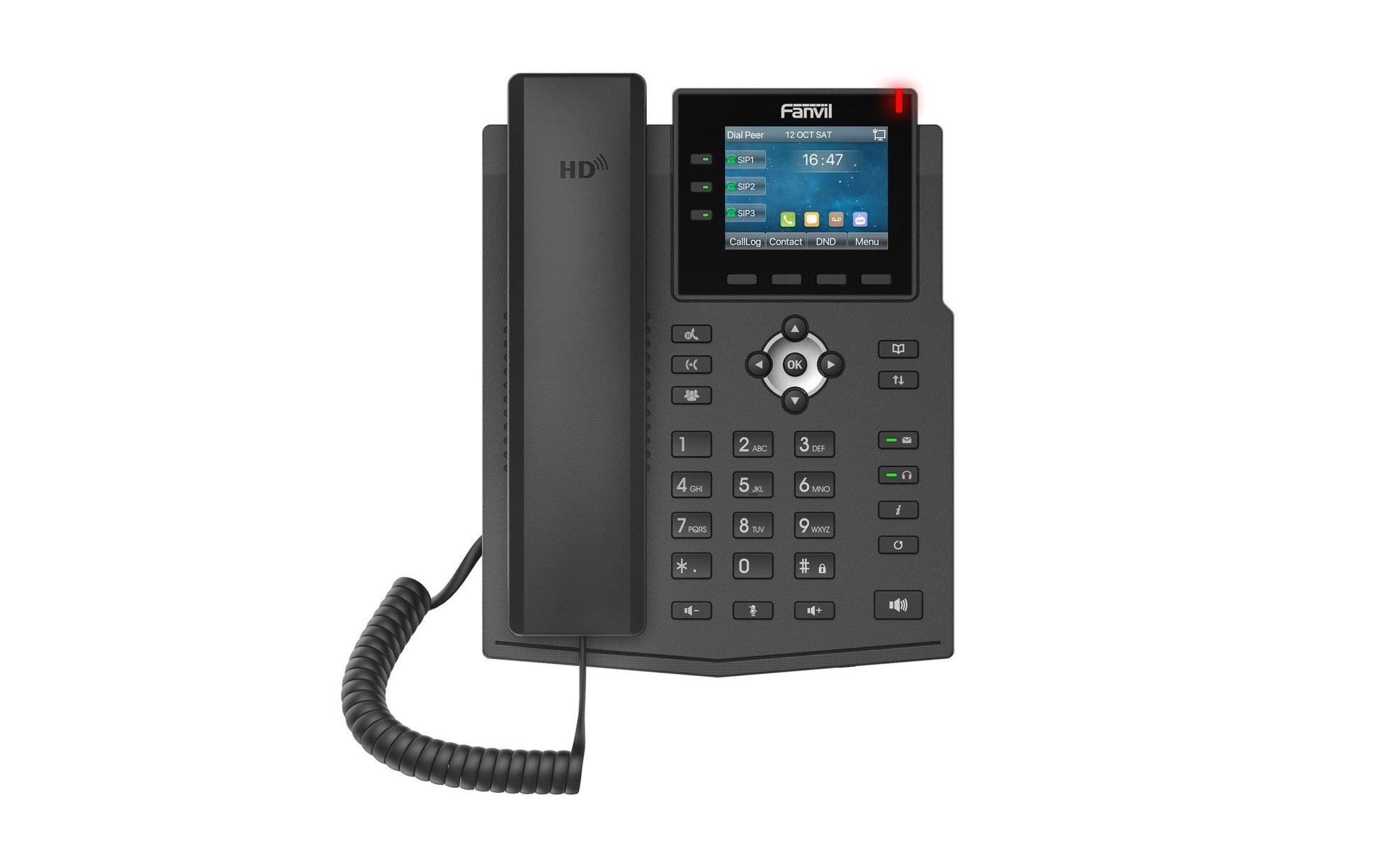 Fanvil X3U – IP-Telefon, 6 SIP-Konten, PoE, Schwarz