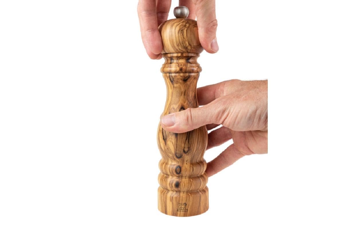 Peugeot Salzmühle Paris – Holz (Olive), Stahlmahlwerk – einstellbar, abnehmbarer Deckel – dunkelbraun