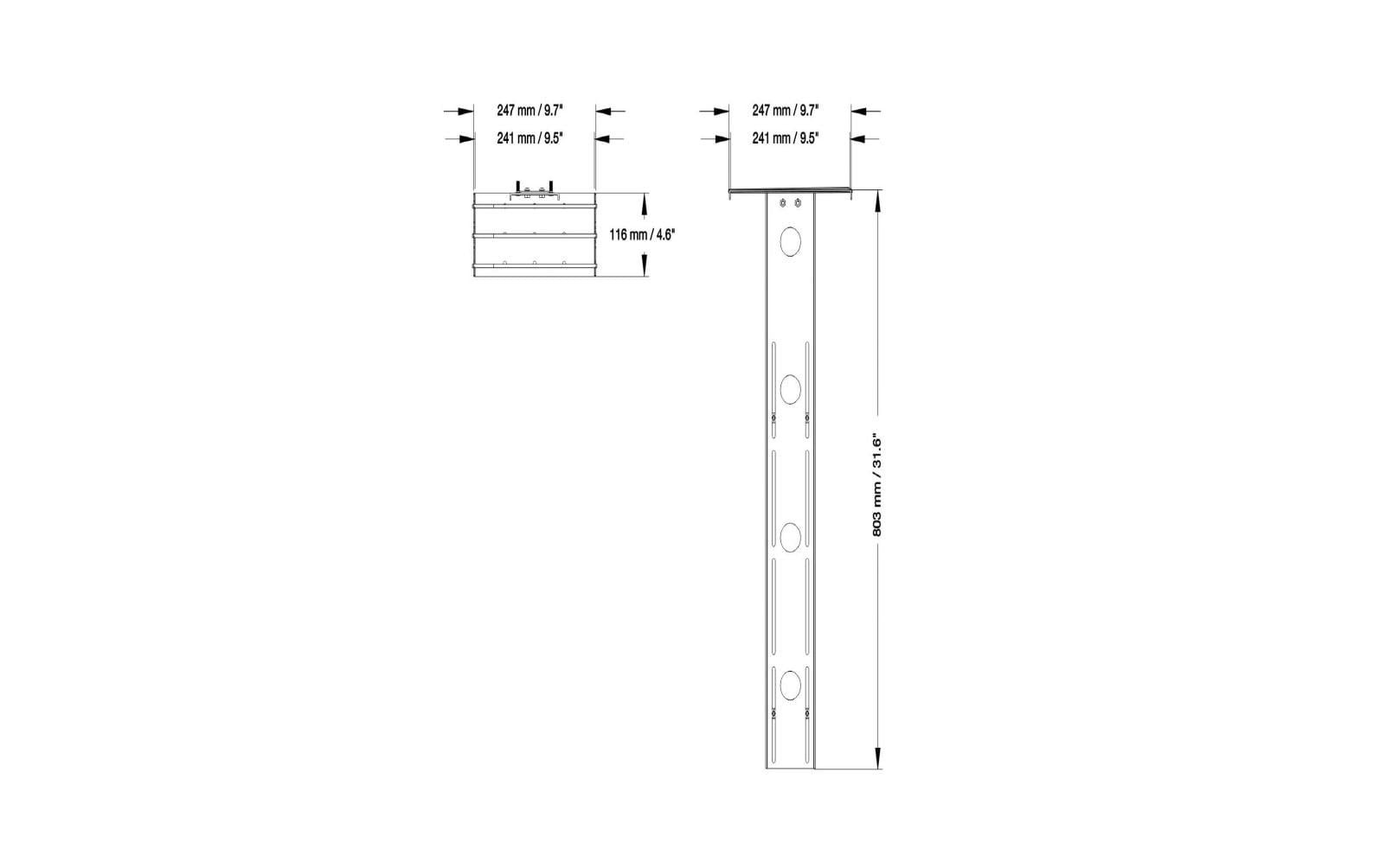 Neomounts PLASMA-M2500CAMSHLF2 – Multimedia-Halterung, für PLASMA-M2500/PLASMA-W2500, 803 mm, Schwarz