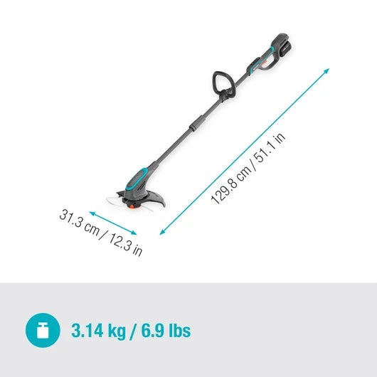 Gardena PowerCut 30/18V Akku-Trimmer – 18 V – Schnittbreite 30 cm – 4,0 Ah & Ladegerät – POWER FOR ALL