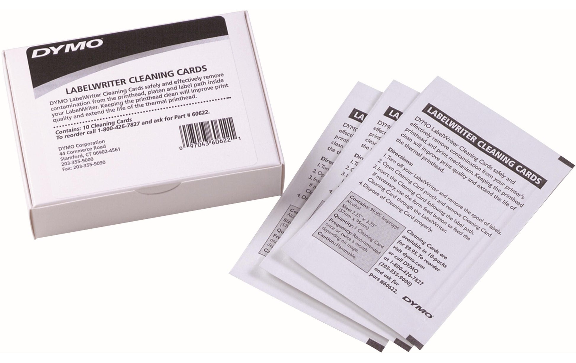 DYMO Reinigungskarten – für LabelWriter, weiss, Papier, 10 Stk.