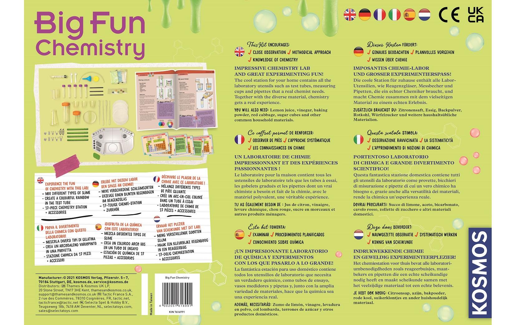 Kosmos Experimentier-Bausatz – Big Fun Chemistry, ab 8 Jahren, Mehrsprachig