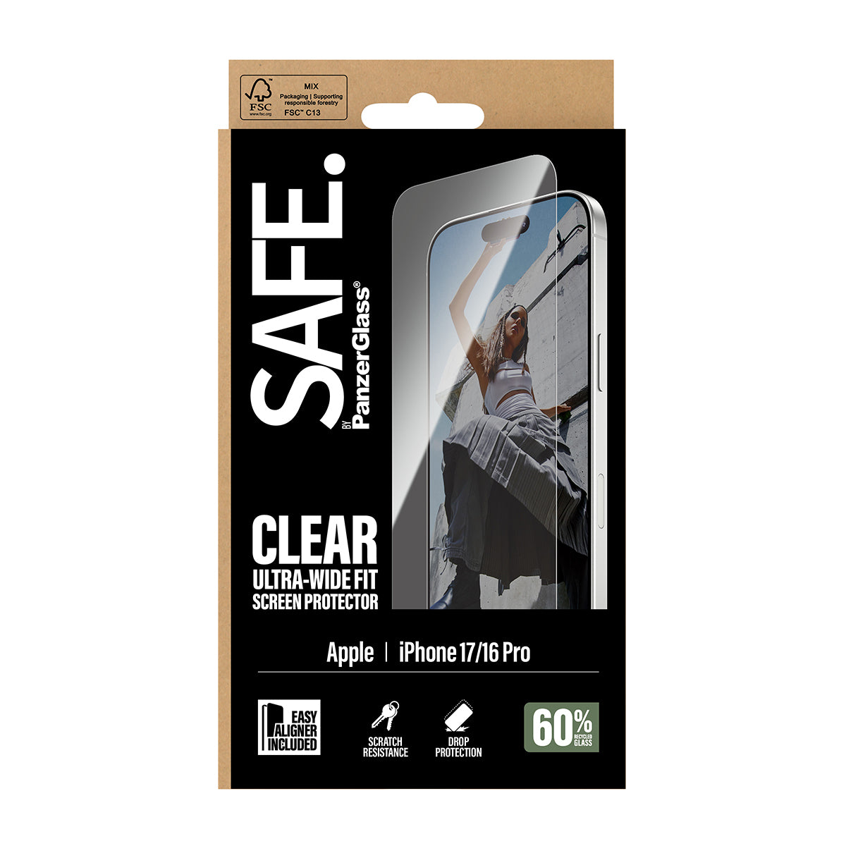 PanzerGlass Displayschutzglas – für Apple iPhone 17, kratzresistent, anti-fingerprint, Hartglas, transparent