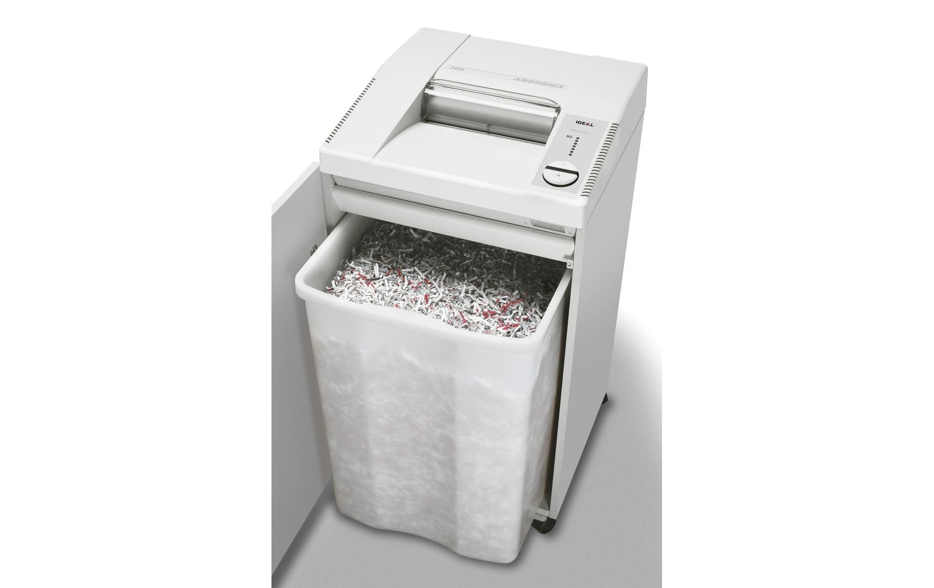 Ideal 2604/4 – Aktenvernichter, DIN P-2, Streifenschnitt 4 mm, 28 Blatt, 100 l, A4