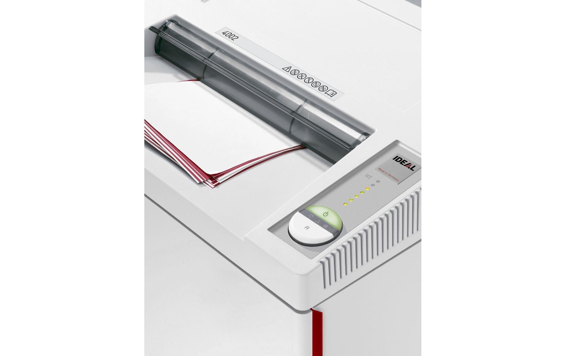 Ideal 4002/6 – Aktenvernichter, DIN P-2, Streifenschnitt 6 mm, 41 Blatt, 165 l