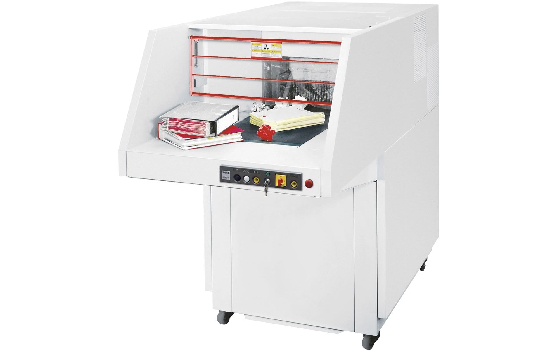 Ideal 5009CC – Aktenvernichter mit Autofeed 700 Blatt, DIN P-2, Partikelschnitt 8 × 80 mm, 300 l