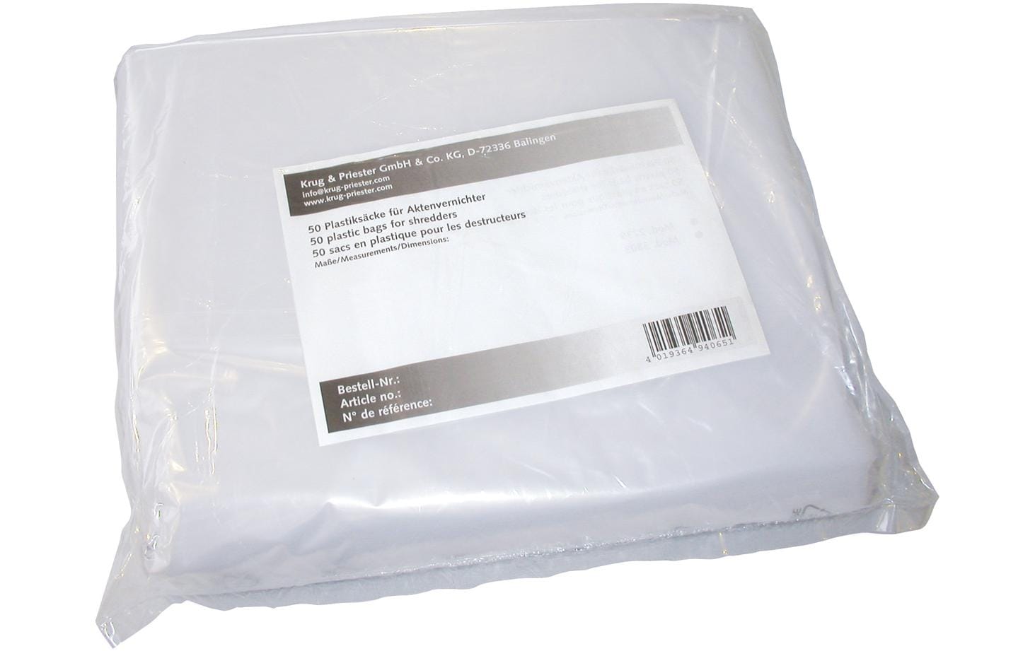 Ideal Plastiksäcke – 300/230 × 640 mm, 45 µm, 9027