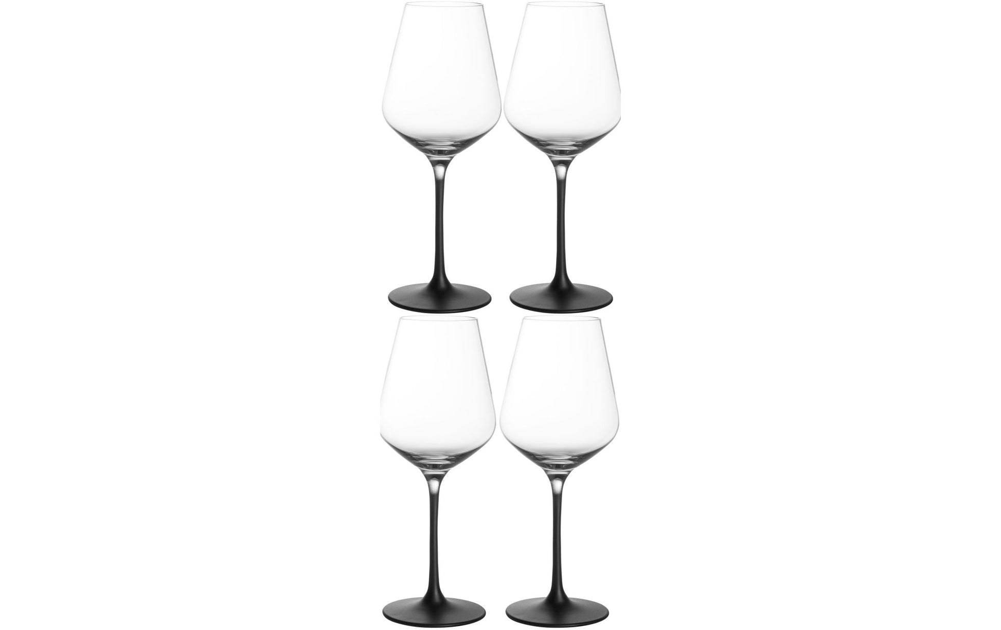 Villeroy & Boch Manufacture Rock Weissweinglas – 0,38 l, Kristallglas, Transparent, 4er Set