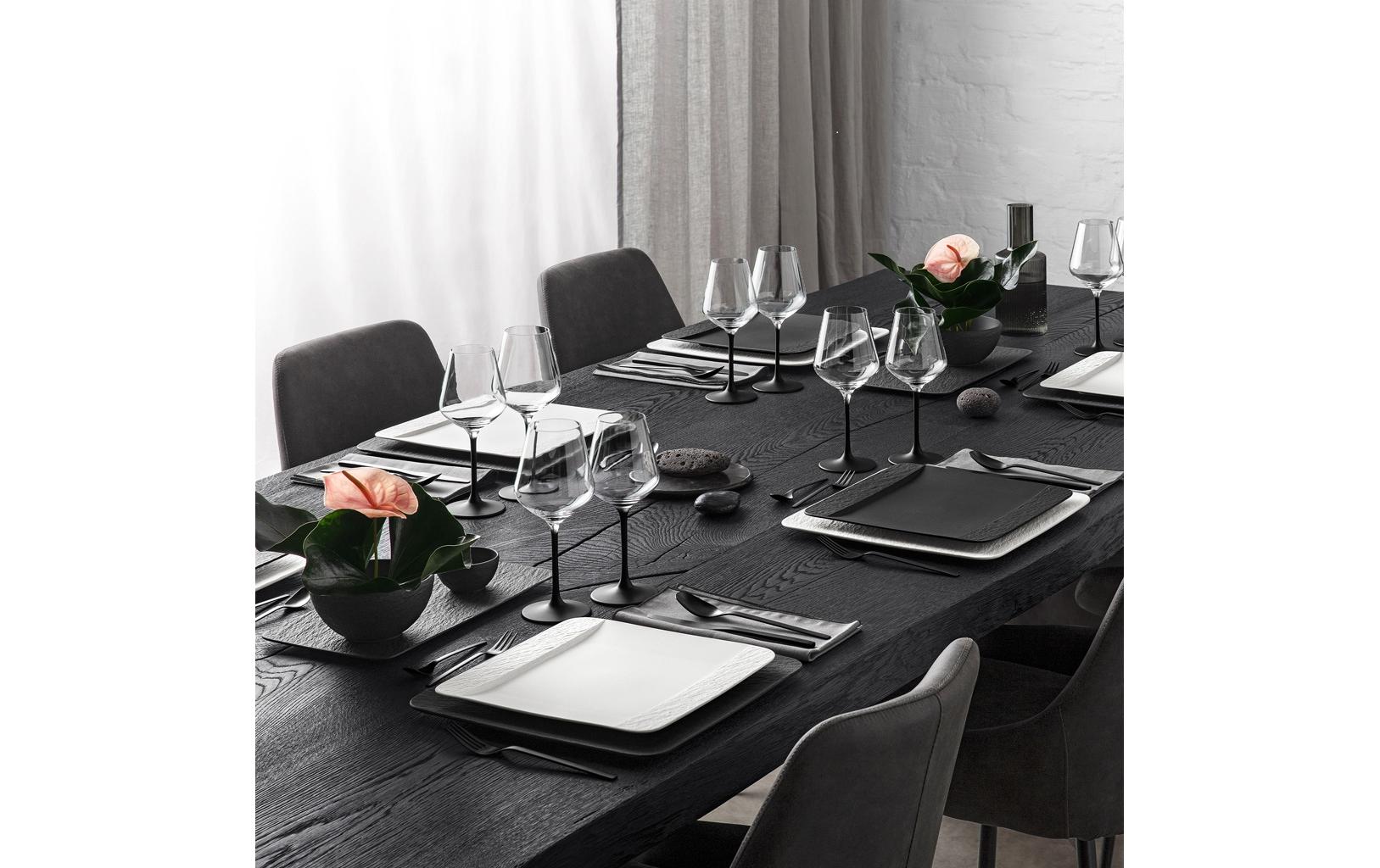 Villeroy & Boch Manufacture Rock Weissweinglas – 0,38 l, Kristallglas, Transparent, 4er Set