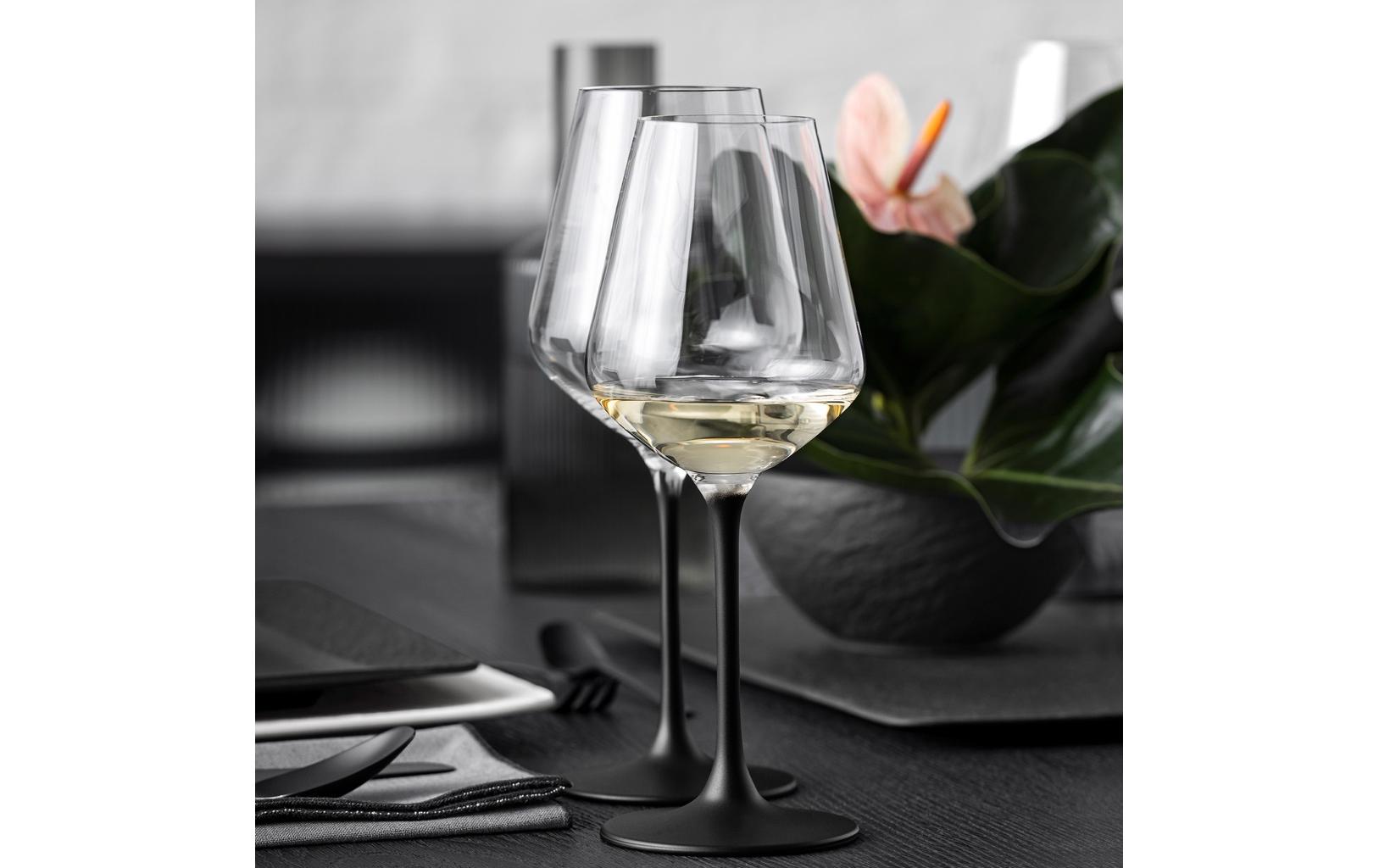 Villeroy & Boch Manufacture Rock Weissweinglas – 0,38 l, Kristallglas, Transparent, 4er Set
