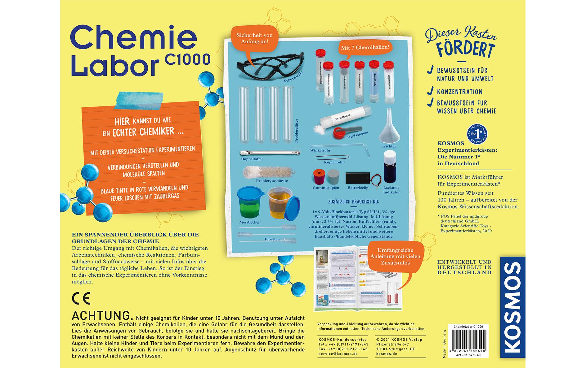 Kosmos Experimentier-Set – Chemielabor C 1000 X, ab 10 Jahren