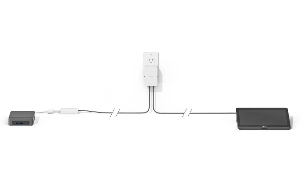 Logitech Cat5e Kit – Netzwerk-Appliance – Cat5e, 1× RJ-45 Ein/1× RJ-45 Aus, Max. Reichweite 40 m, Graphit