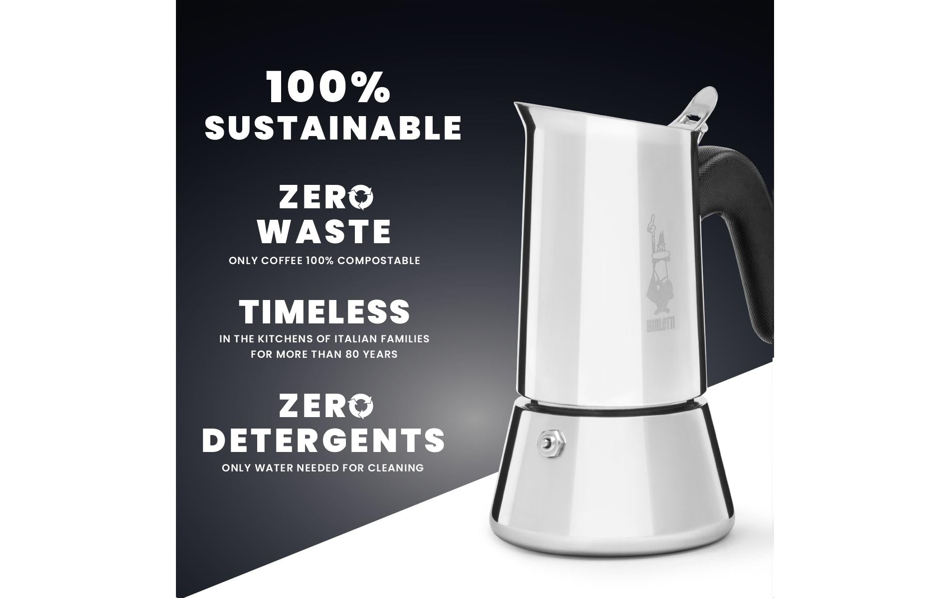 Bialetti Venus French Press / Kaffeebereiter – für Halogen, 0,2 l, 4 Tassen, Edelstahl