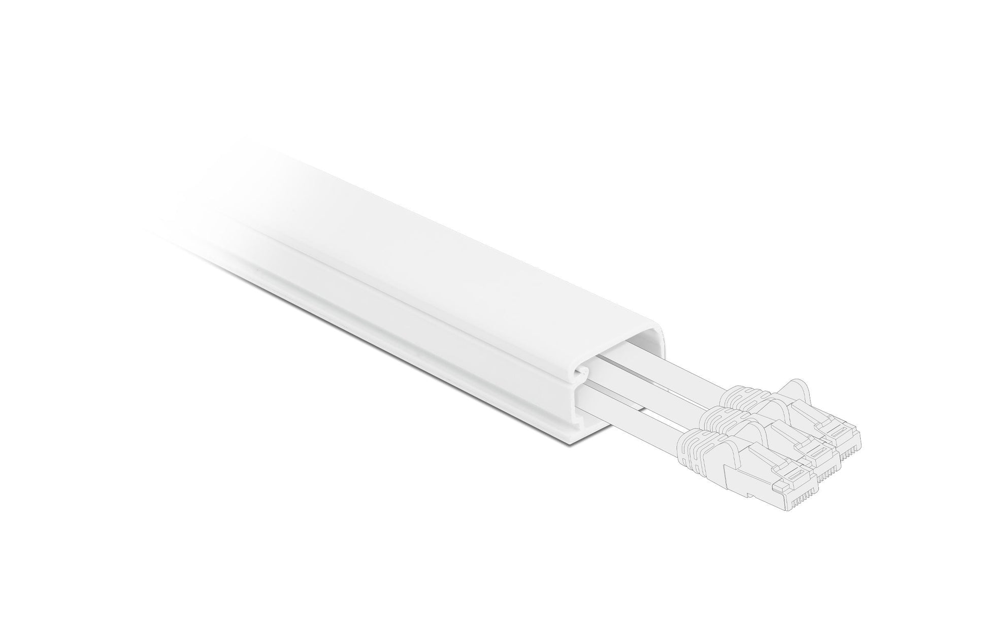 DeLOCK Wandkanal – 35 × 20 mm – 1 m – PVC – Weiss, selbstklebend, 1 Stk.