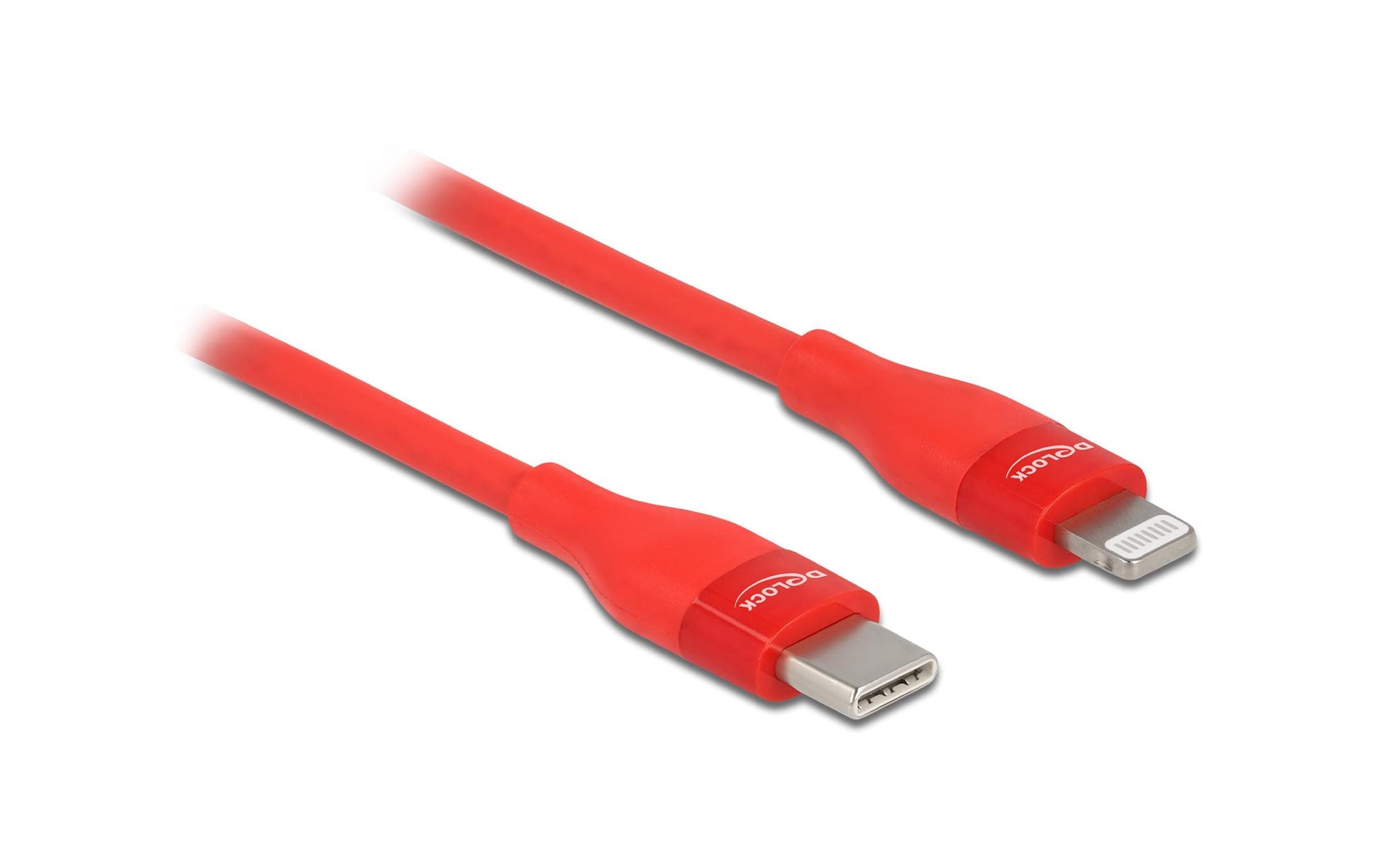 DeLOCK Daten- & Ladekabel – USB-C auf Lightning 2 m, MFi zertifiziert, Rot – für iPhone/iPad