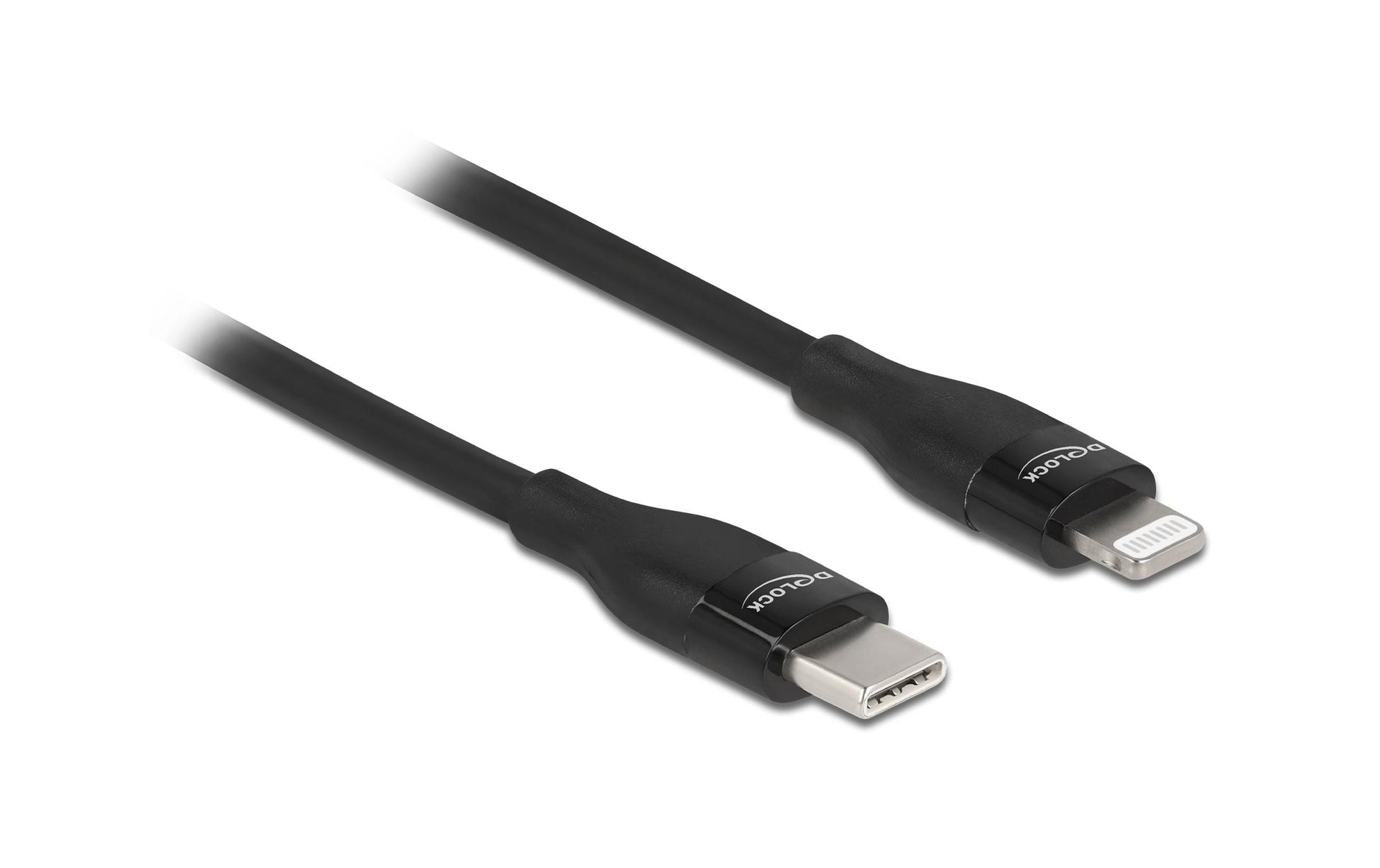 DeLOCK Daten- & Ladekabel – USB-C auf Lightning 2 m, MFi zertifiziert, 27 W, Schwarz – für iPhone/iPad