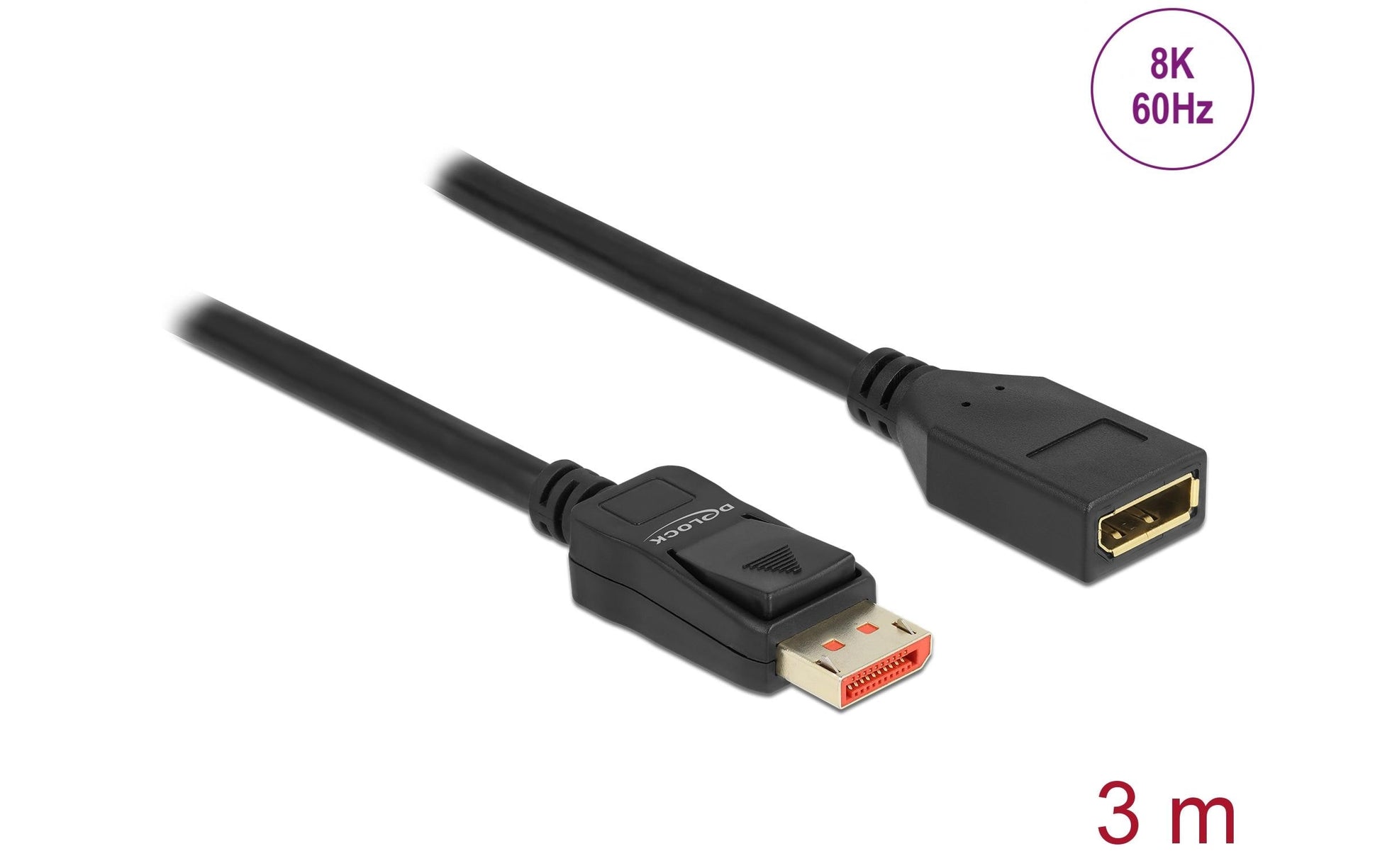 DeLOCK DisplayPort Verlängerung DP 1.4 8K 60 Hz – 3 m