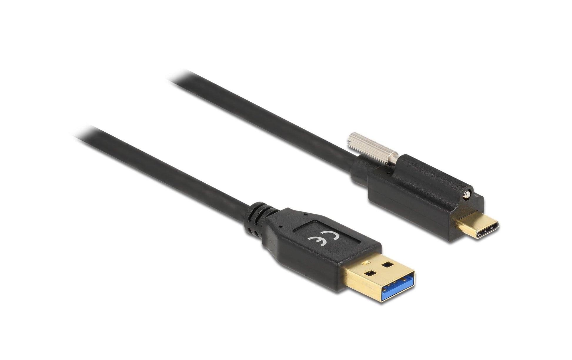 DeLOCK USB-A auf USB-C Kabel – USB 3.2 Gen 2 (10 Gbit/s) – 1,5 m – verschraubbar – schwarz