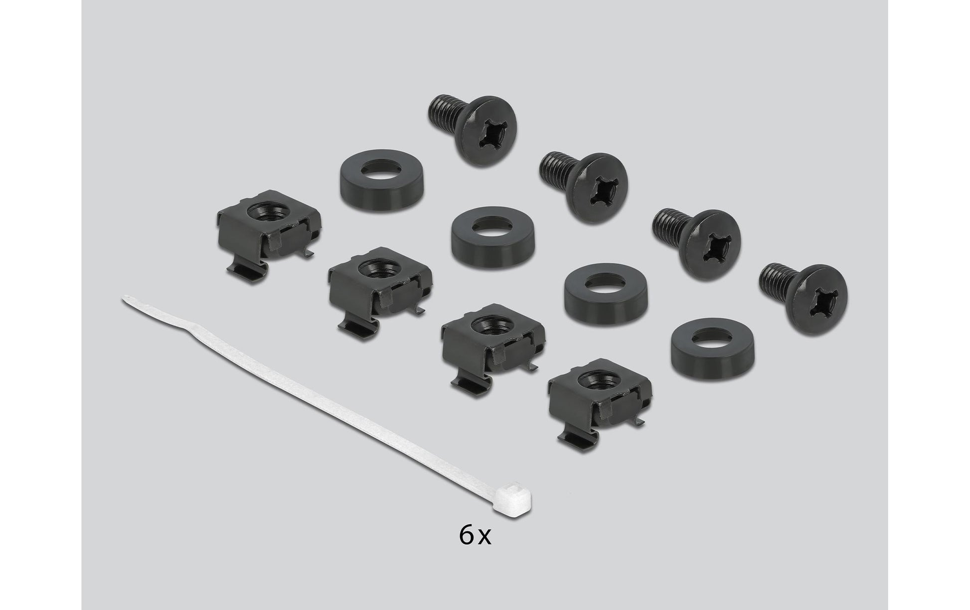 DeLOCK 10" Bürstenleiste – Kabelmanagementtafel, 19", 1U, 0,254 m Tiefe, Metall, Schwarz, 1 Stück