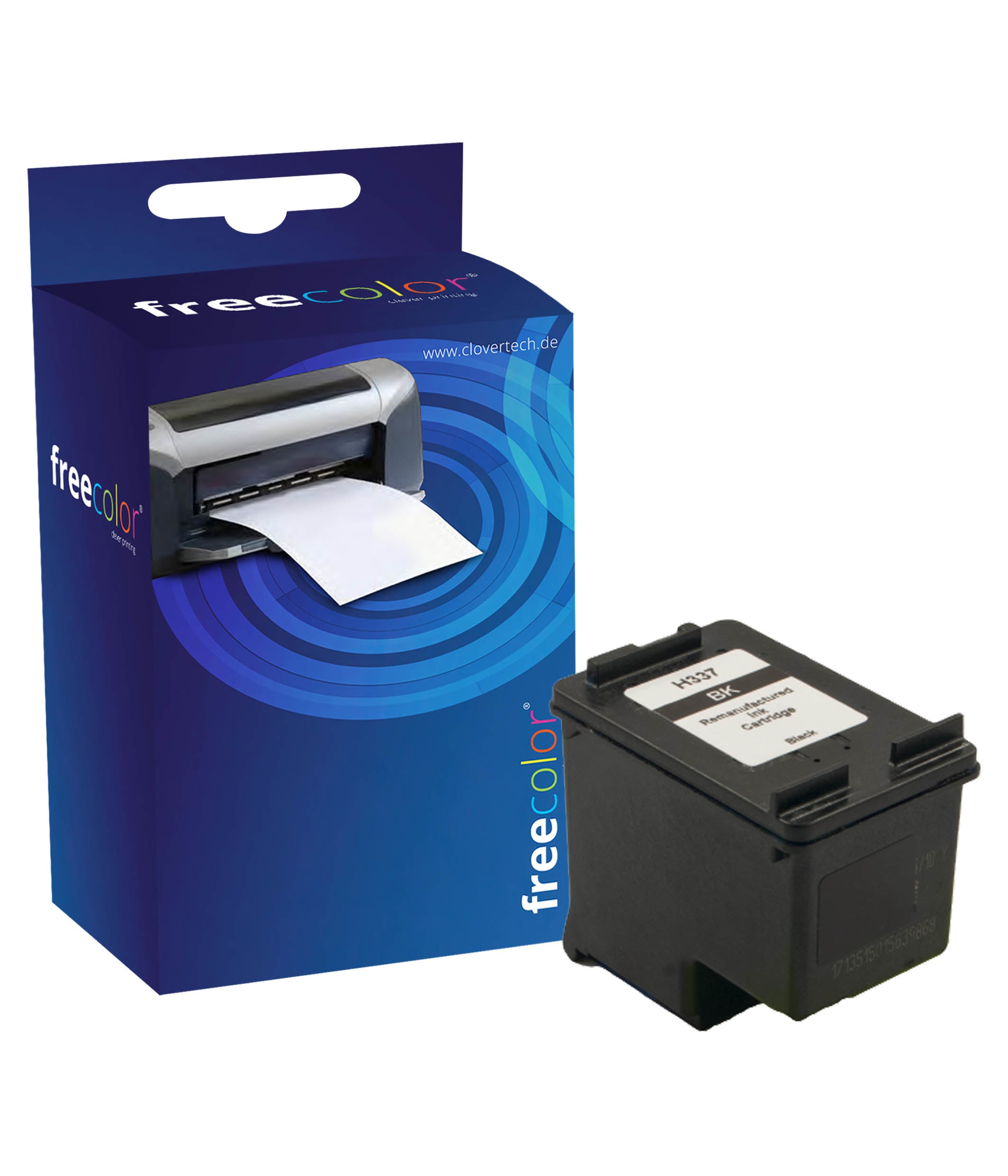 Freecolor Tintenpatrone 337, Schwarz, 420 Seiten – für HP PhotoSmart C 4170, DeskJet 5940, OfficeJet 100