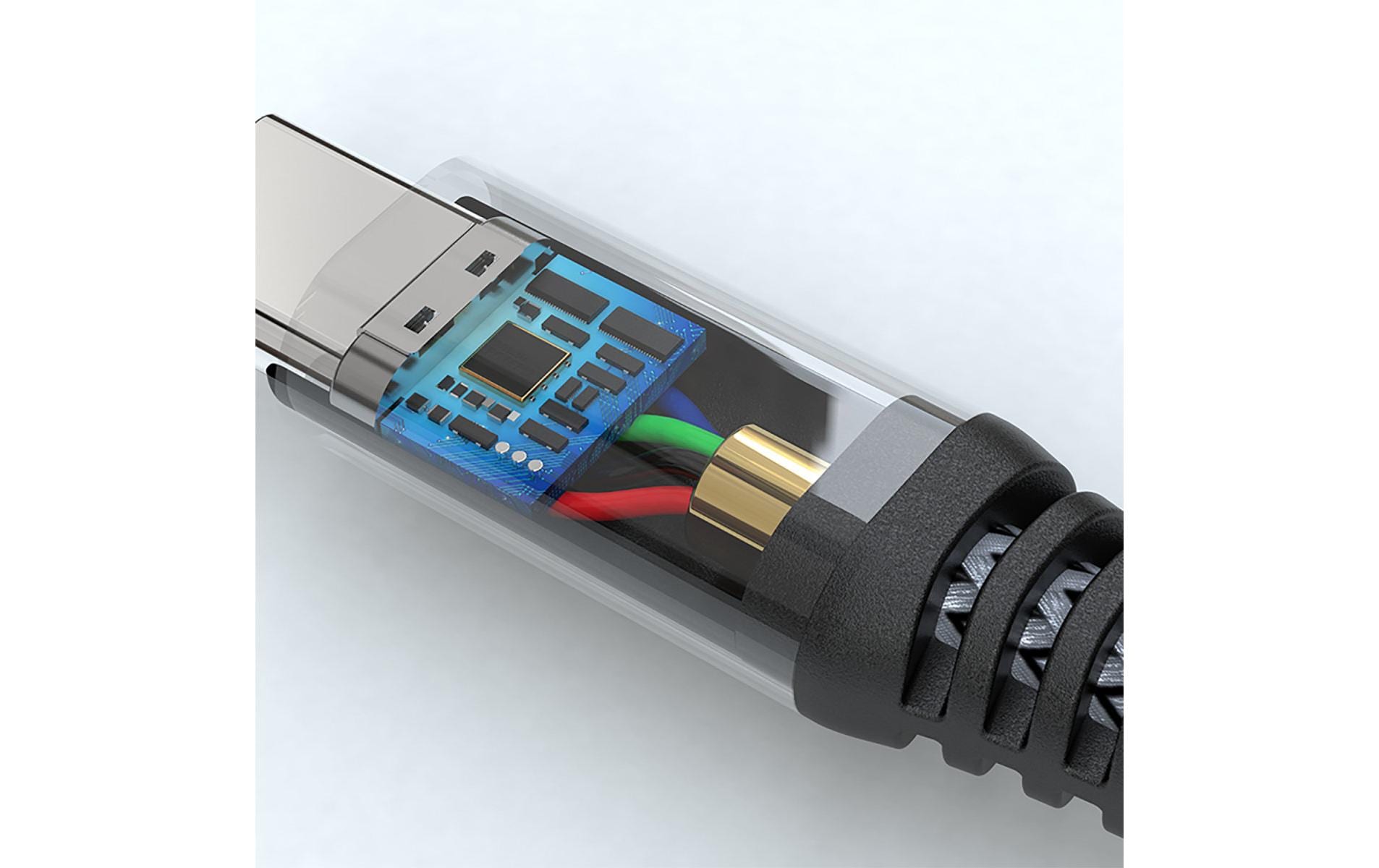 4smarts USB-C auf USB-C Kabel – USB 2.0 (480 Mbit/s) – 1,5 m – PD 100 W – Geflochten – Schwarz