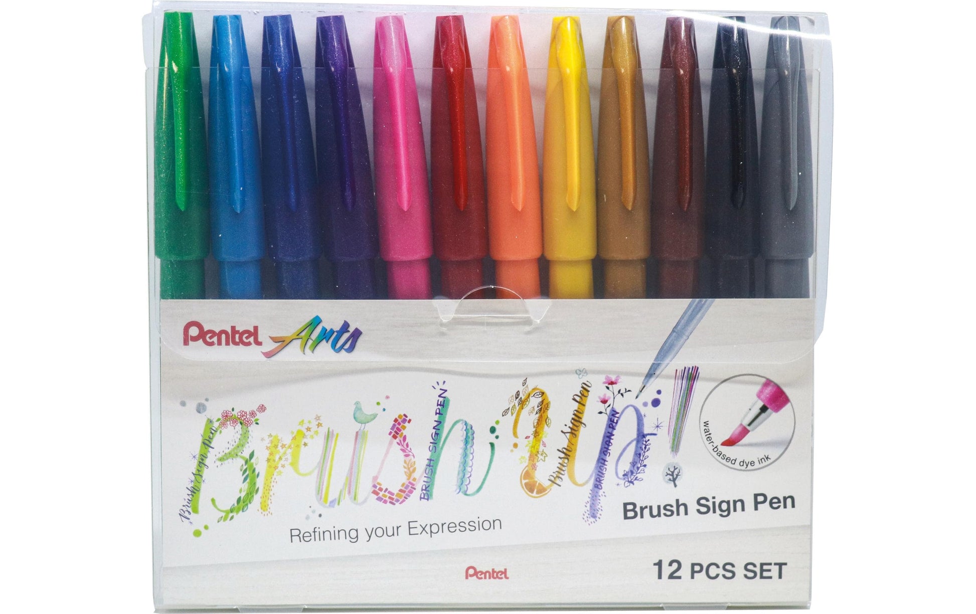 Pentel Filzstifte Brush Sign Pen, 12 Farben
