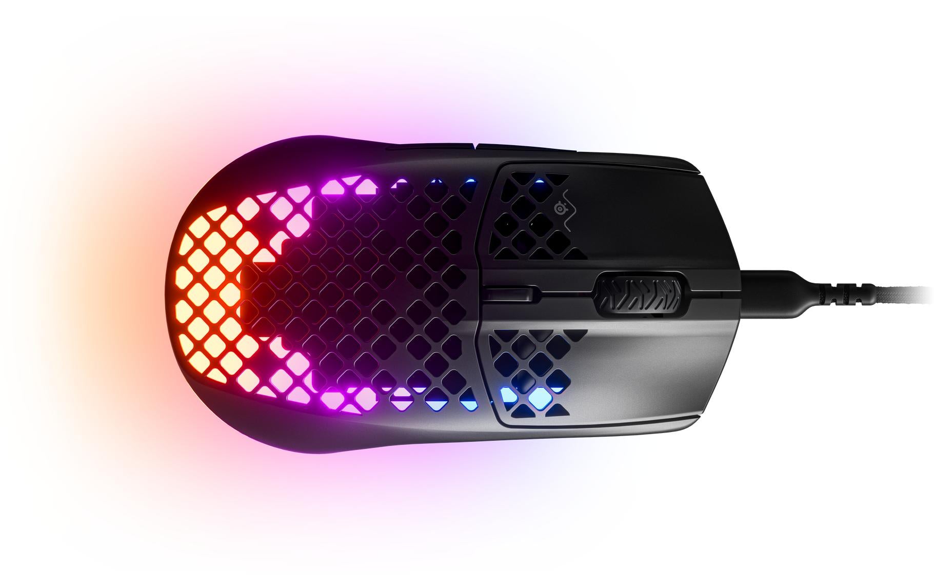 SteelSeries Aerox 3 – Gaming-Maus – Kabelgebunden (USB-C), 8500 DPI, RGB-Beleuchtung, rechts, Schwarz