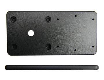 Brodit Montageplattenverlängerung – Montageplatte – 100 × 50 × 5 mm, vorgebohrt (AMPS), Schwarz