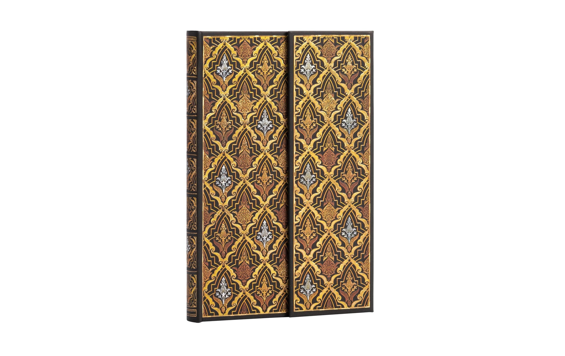 Paperblanks Adressbuch – 100 × 140 mm – 5 mm liniert – 120 g/m² – Hardcover, Wickelverschluss, Ornament, Braun