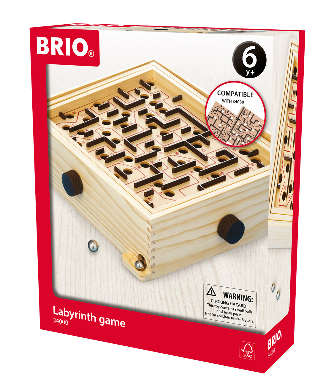 BRIO Labyrinth – Geschicklichkeitsspiel, 1 Spieler, ab 6 Jahren, 20 Min., DE