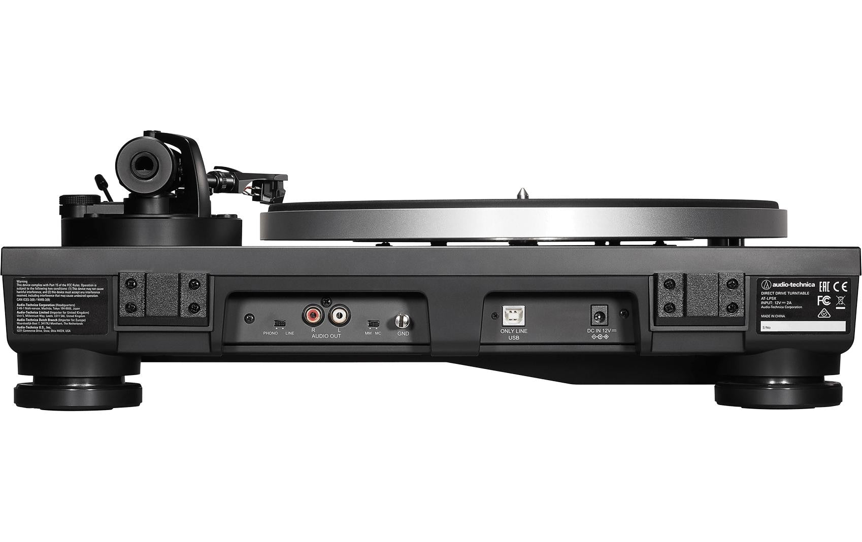 Audio-Technica AT-LP5X – Plattenspieler – Stationär – Direktantrieb, J-Tonarm, Phono-Vorverstärker – Schwarz
