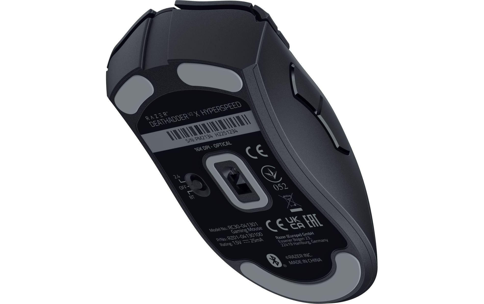 Razer DeathAdder V2 X HyperSpeed – Gaming-Maus – Kabellos (Bluetooth/2,4 GHz), 14000 DPI, Rechts, Schwarz